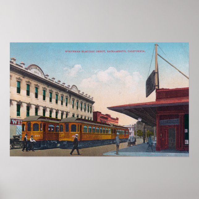 Poster Dépôt de chemin de fer électrique du Nord (Devant)