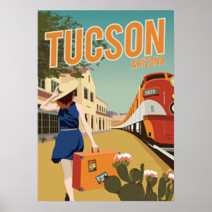Poster Dépôt ferroviaire de 28 po x 20 po - Tucson (Ari