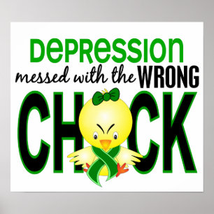 Poster Dépression salie avec le poussin faux