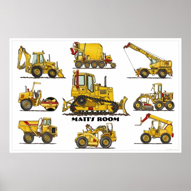 Poster d'équipement de construction personnalisé (Devant)