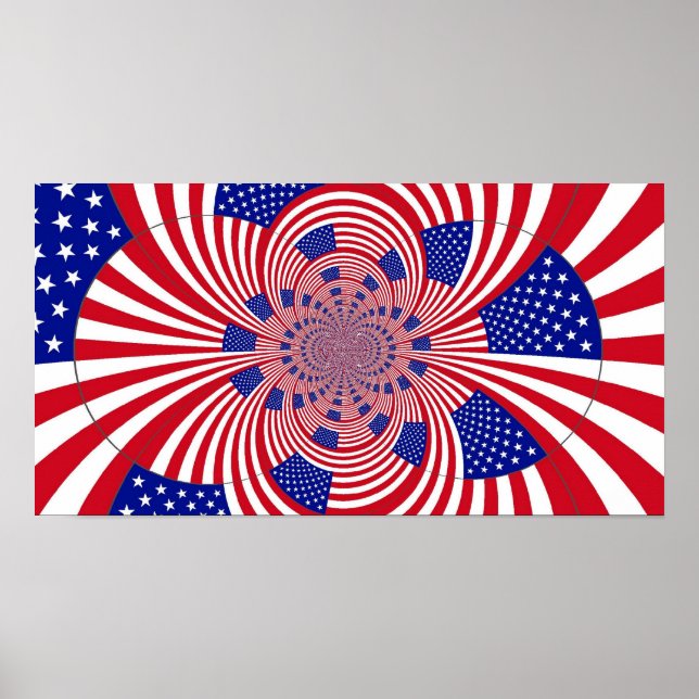 Poster der amerikanischen Flagge Kaleidoskop (Vorne)