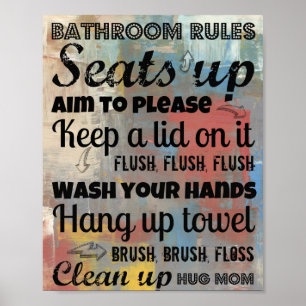 Poster der Badevorschriften Mama 8 x 10