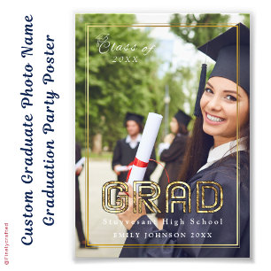 Poster der Foto-Graduierungspartei für benutzerdef