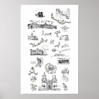 Poster der Illustrationen: Tucson, Arizona Sehensw