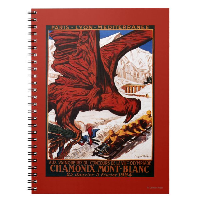 Poster der Olympischen Winterspiele 1924 Notizblock (Vorderseite)
