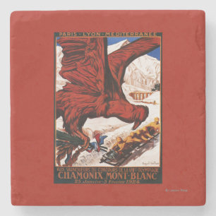 Poster der Olympischen Winterspiele 1924 Steinuntersetzer