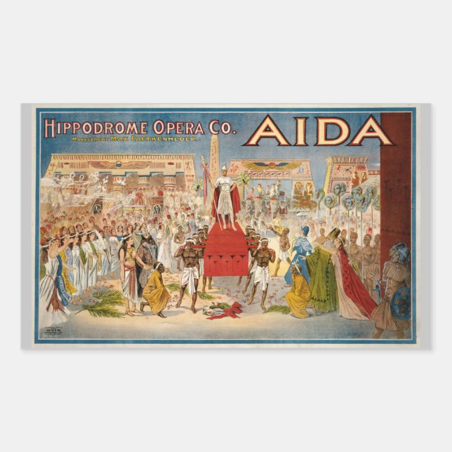 Poster der Oper (1908) Rechteckiger Aufkleber (Vorderseite)