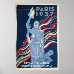 Poster der Pariser Weltausstellung 1937 Vintage