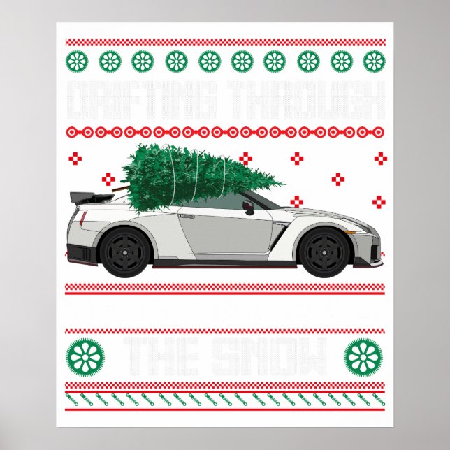 Poster dérivant à travers la neige (Devant)