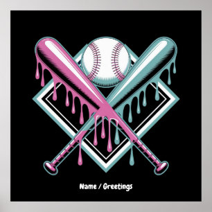 Poster Dérive De Baseball Pour Garçons Bateau À Crème Gla