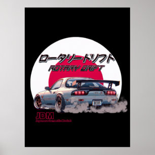 Poster Dérive Rotary RX-7 - Légende de rue japonaise