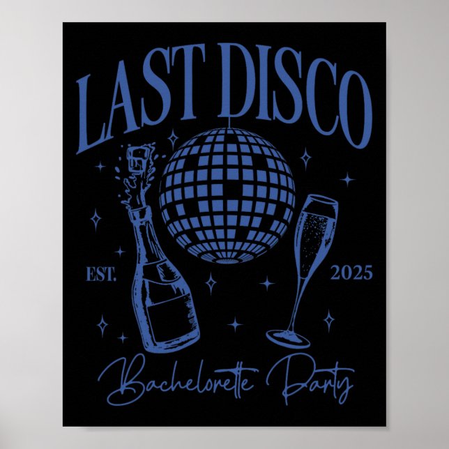 Poster Dernier Disco Bachelorette Party Est. Équipe 2025 (Devant)