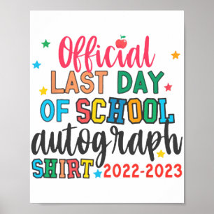 Poster Dernier Jour De L'École Autographe Étudiants Étudi