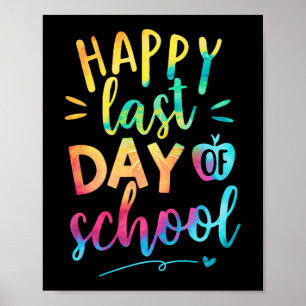 Poster Dernier jour d'école professeur élève remise des d