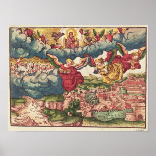 Poster Dernier jugement, de la bible de Luther, c.1530