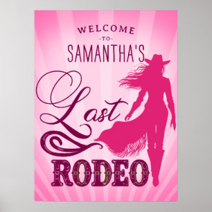 Poster Dernier Rodeo Rose Cowgirl Nash Bash Bach Bienvenu