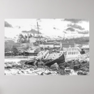 Poster Dernier socle de remorqueur (b&w)