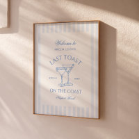 Dernier Toast sur la Côte Plage Bachelorette Bleue