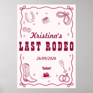 Poster Dernière Fête de Bachelorette Western Personnalisé