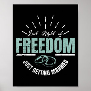 Poster Dernière Nuit De Liberté Épouse Mariage Groom Mari