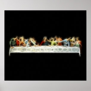 Poster Dernière Supper da Vinci Jesus Fractal Peinture