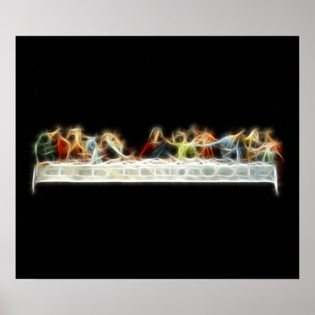 Poster Dernière Supper da Vinci Jesus Fractal Peinture (Devant)