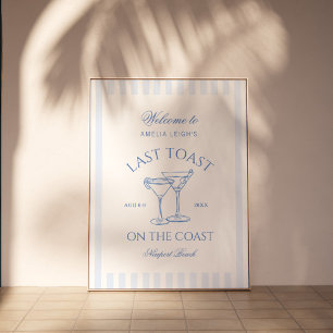 Poster Dernière Toast sur la Plage Côtière Bleue Enterrem