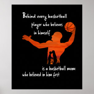 Poster Derrière chaque joueur de basket, maman qui croya