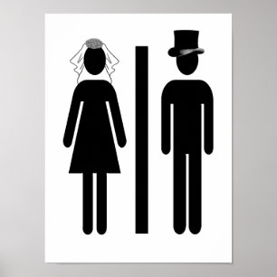 Poster des affiches des toilettes mariages