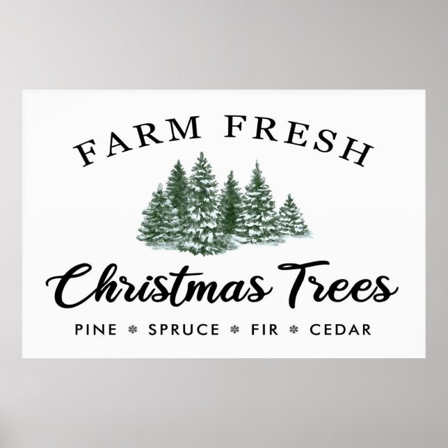 Poster des arbres de Noël frais de ferme (Devant)
