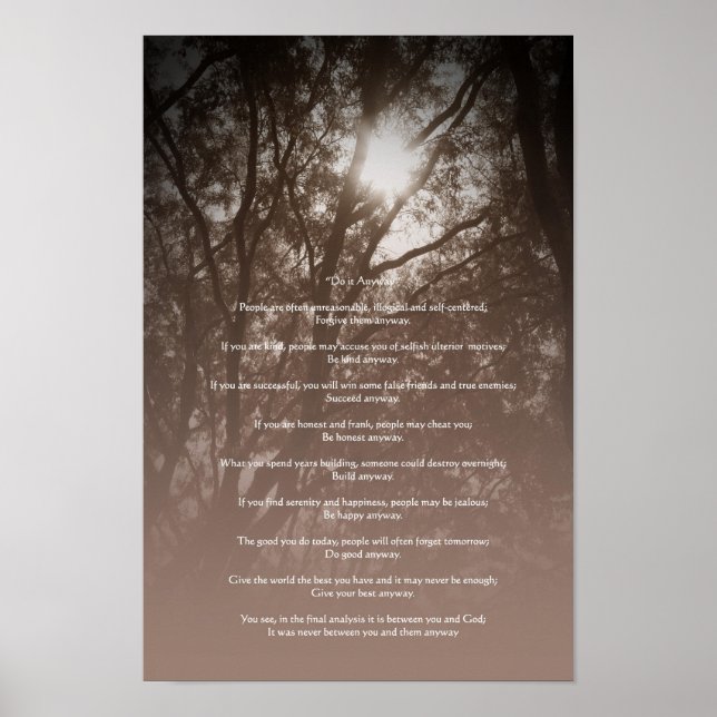 Poster Des arbres qui brillent "Faites-le de toute façon" (Devant)