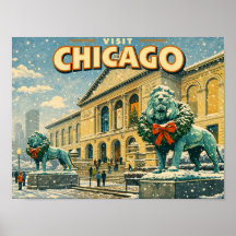 Poster des Art Institute of Chicago im Winter