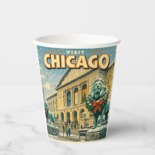 Poster des Art Institute of Chicago im Winter Pappbecher