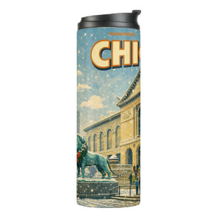 Poster des Art Institute of Chicago im Winter Thermosbecher