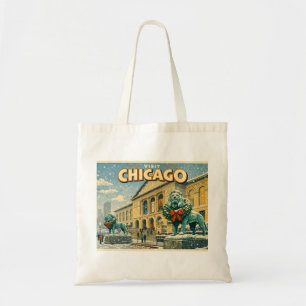 Poster des Art Institute of Chicago im Winter Tragetasche