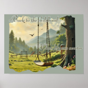 Poster Des aventures d'enfance douces dans des paysages l