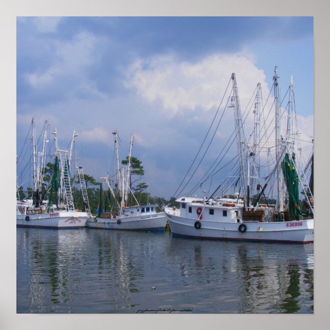 Poster des bateaux de pêche (Devant)