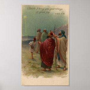 Poster Des bergers regardent au-dessus de l'affiche des f