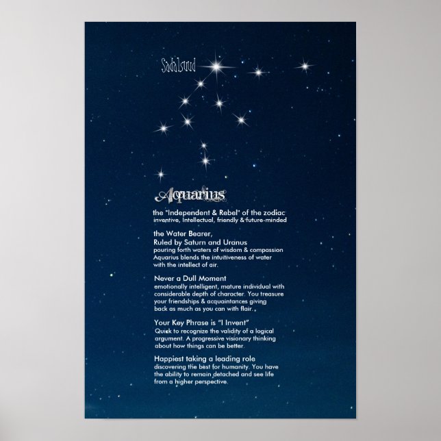 Poster des caractéristiques de l'Aquarius (Devant)