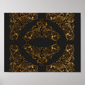 Poster des chiens d'or Celtic Knot