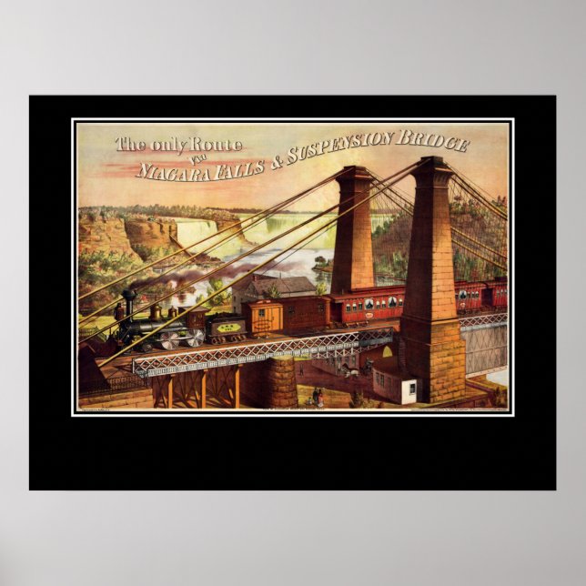 Poster des chutes du Niagara et du pont suspendu (Devant)