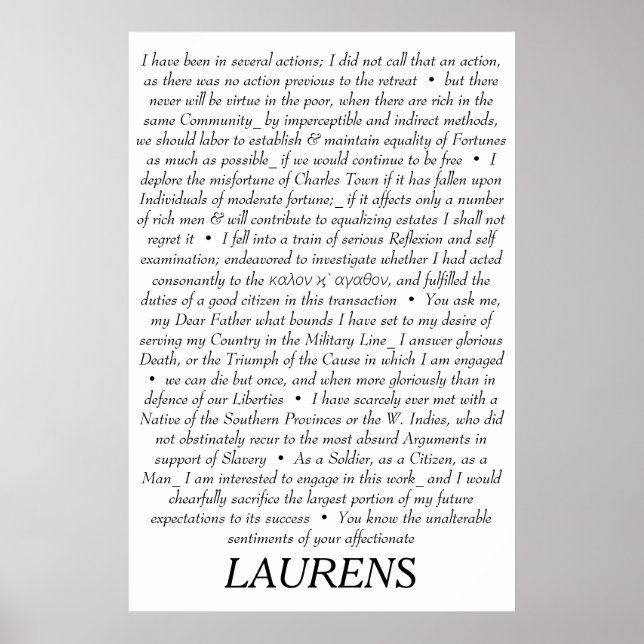 Poster des citations de John Laurens (Devant)
