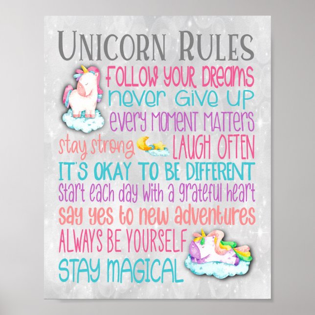 Poster des citations motivationnelles de Unicorn R (Devant)