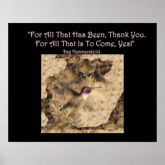 Poster des colibris ... Merci et oui ! (Devant)