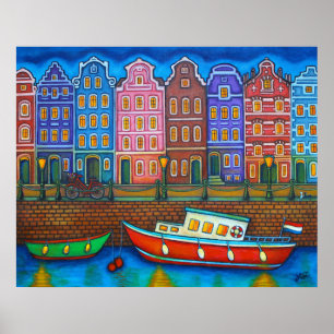 Poster des couleurs d'Amsterdam Impression par Lis