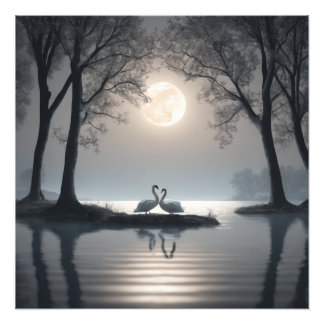 Poster des cygnes en amour