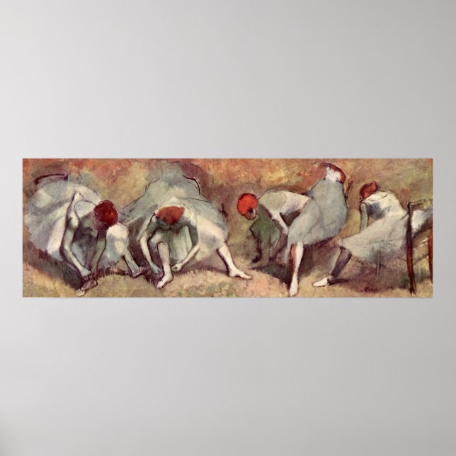 Poster Des danseurs attachent des chaussures. Edgar Degas (Devant)