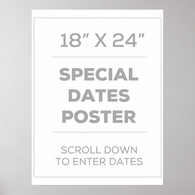 Poster des dates spéciales de 18 po x 24 po (Devant)