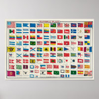 Poster des drapeaux nationaux vintages