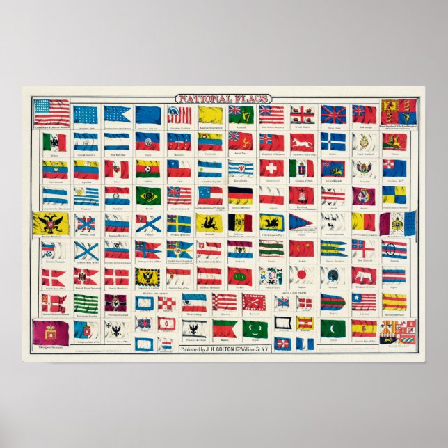 Poster des drapeaux nationaux vintages (Devant)